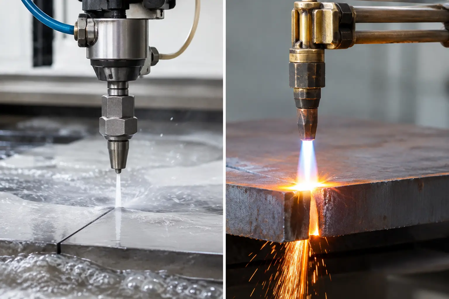 Waterjet Versus Oxy Fuel Cutting Compared